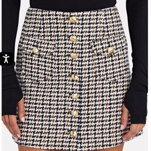 INTERMIX Black and White Tweed Mini Skirt